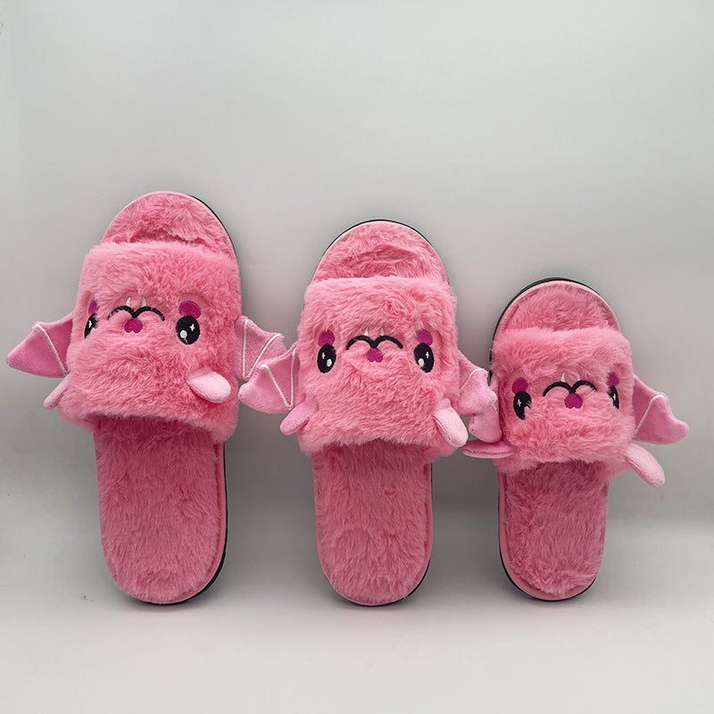 Bat Design Plush Slippers | in use scenario daily moment