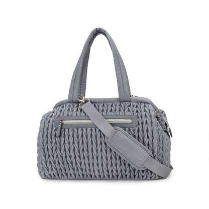 Quilted Embroidery Insulated Mother Baby Bag | detail close on finish