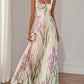 Floral Print Pleated Maxi Dress | vertical hero composition