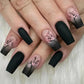 Floral ombre nail stickers styled for an at-home manicure look