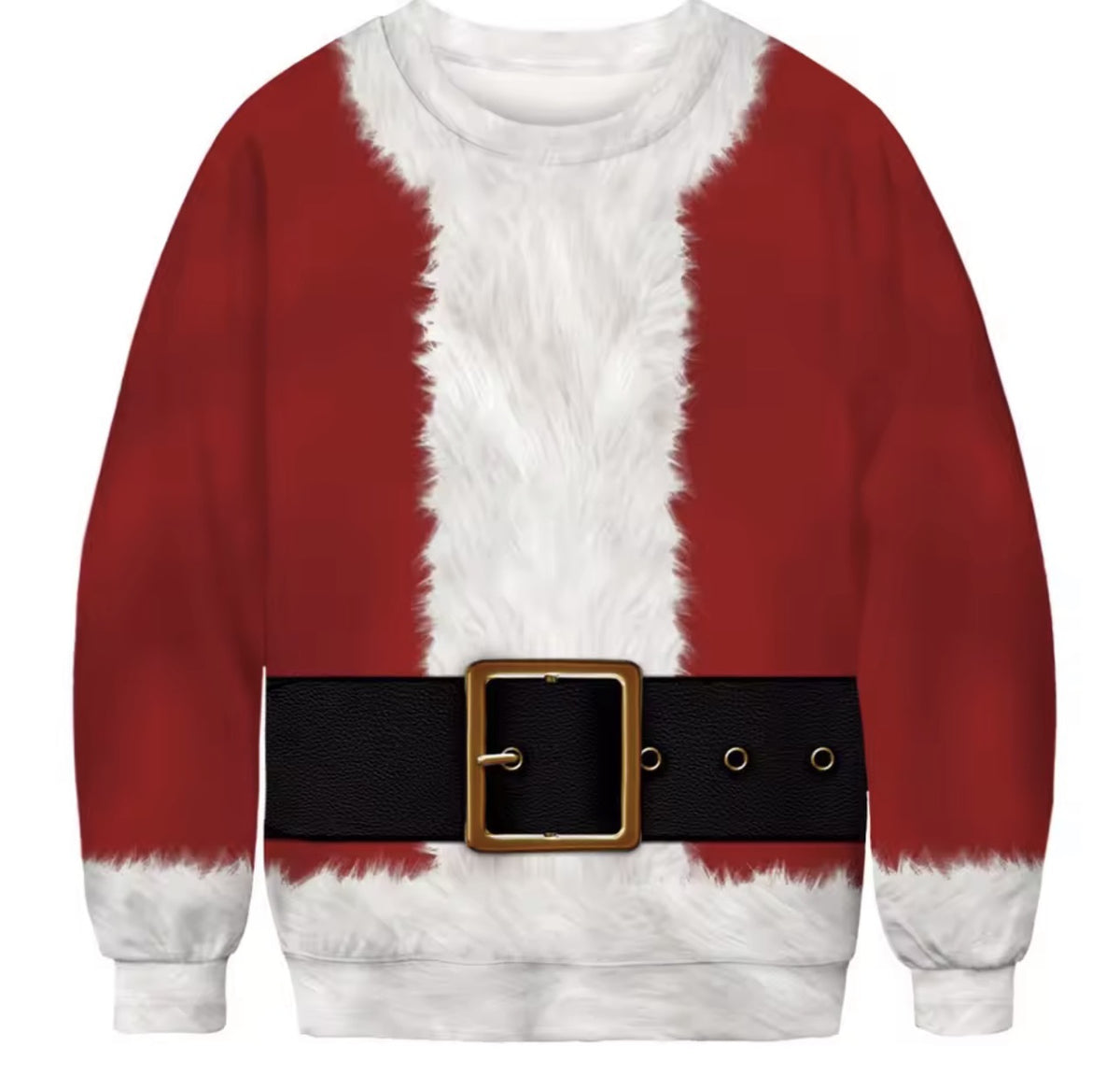 All over print ugly Christmas crew neck sweatshirt in polyester, one of eight festive designs