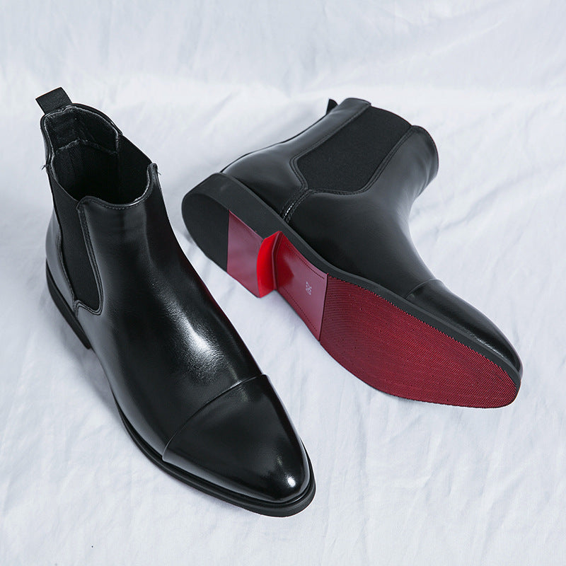 Pair of black Chelsea ankle boots with red outsole, Black size 42 variant image