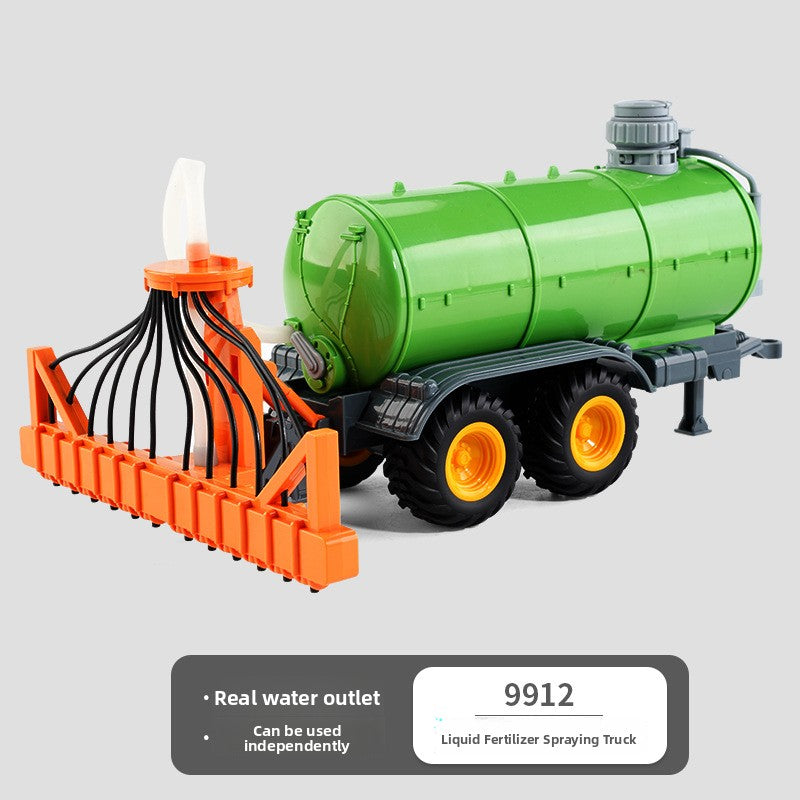 Toy hay rake implement that hitches behind the farm tractor