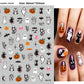 Halloween nail art stickers with witches, cats and crescent moon designs