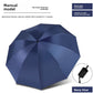Sun and rain umbrella canopy open showing the black glue UV coating inside