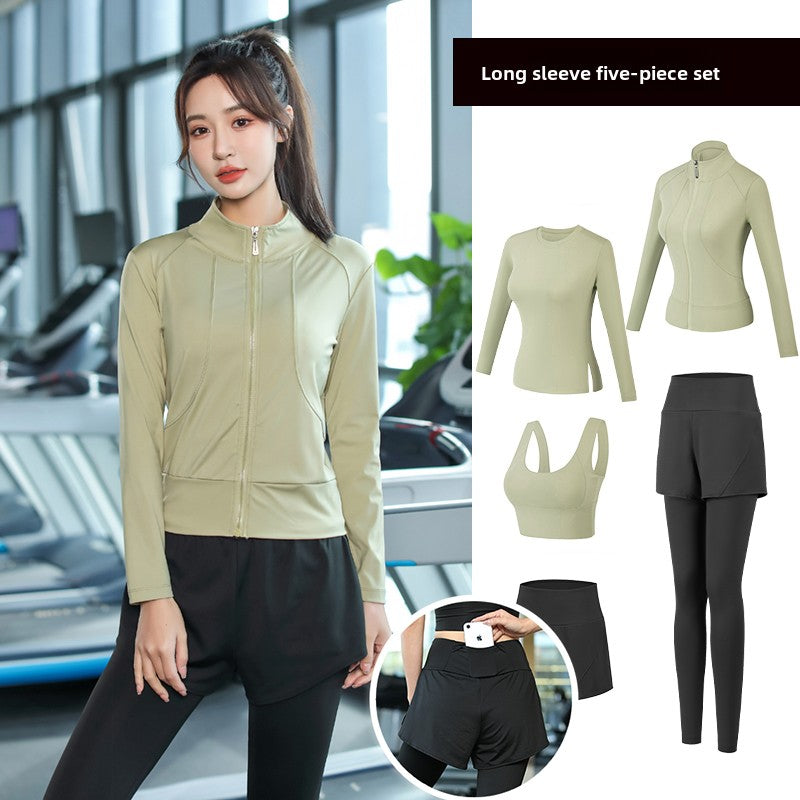 Yoga set packed into a canvas tote with a mat slung over the side