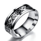Back view of the dragon ring showing the smooth inner band