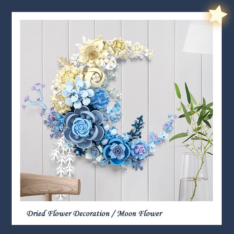 Moon Flower brick panel mounted on a wall as finished decorative display