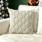 Plush carved cushion cover with carved bells and bows on the soft plush ground, view 29
