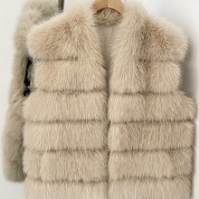 Women's Tiered Vegan Fur Sleeveless Vest