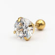 Gold White Rhinestone 3mm