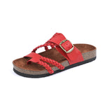 Adjustable Buckle Woven Sandals | top down clean shot