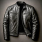 Men's stand-up collar slim-fit punk motorcycle jacket coat