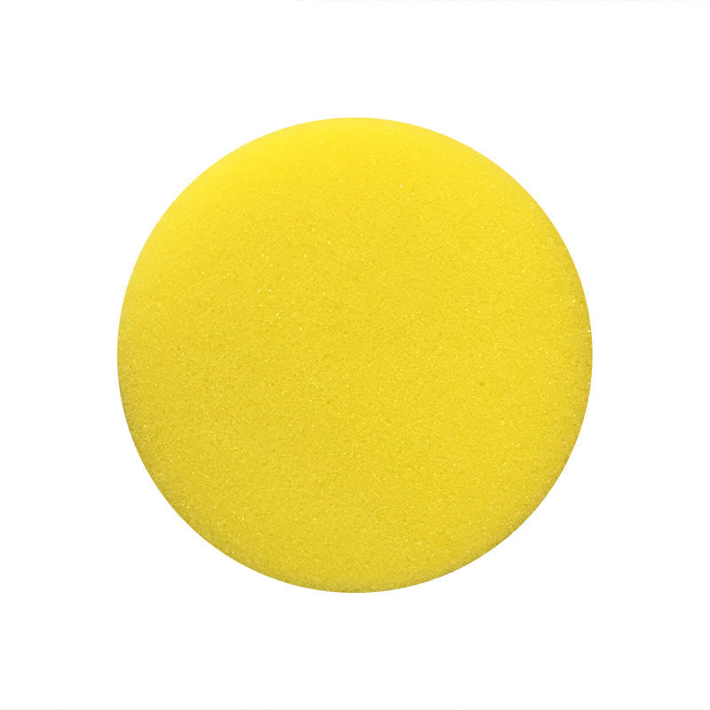 Round yellow waxing sponge, 9.5 x 2.5 cm option, on a white background