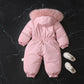 Warm, thickened one-piece ski suit for boys and babies