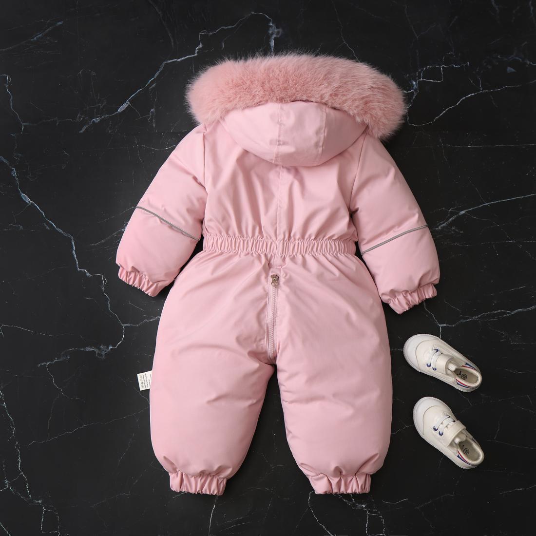 Warm, thickened one-piece ski suit for boys and babies