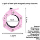 Pink hexagonal magnetic barbell collar with silver magnet discs, 5 cm bore, 17 by 9.5 by 5 cm, 350 g