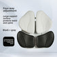 Lumbar support cushion shown in multiple seating scenarios at desk and car