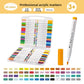 Sixty color acrylic brush marker set arranged in a clear satchel case with a carry handle