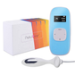 Pelvic floor trainer control unit beside its retail box and a smooth silicone probe on a white background