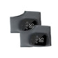 Two grey fabric ankle heating wraps with LED control pods shown stacked