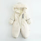 Warm, thickened one-piece ski suit for boys and babies