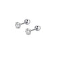 Zircon stud earring side profile showing stainless steel post and butterfly back
