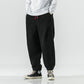 Black plush harem pants with drawstring waist and tapered ankle cuffs, size 3XL option photo