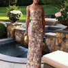 Sequin Off-Shoulder Dress - Petal print