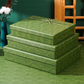 Heaven and Earth Gift Box with Damask Pattern in 14 Sizes, Optional Gift Bag