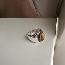 Sterling Silver Tiger Eye Stone Adjustable Ring