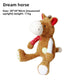Plush squeaky pet toy design shown with its approximate size, soft body for gentle chewing