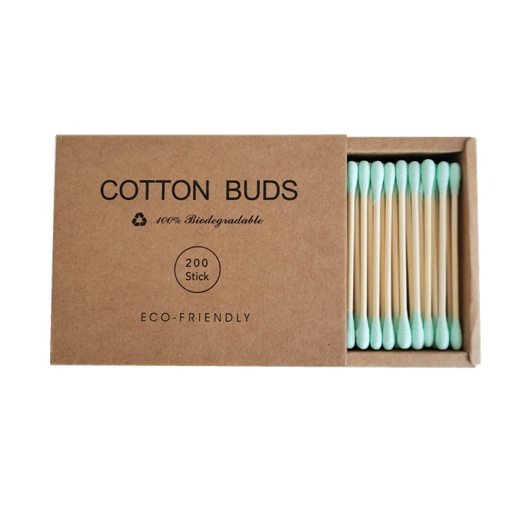 Reusable double-headed makeup cotton swab on a clean studio background, full view
