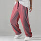 Detail of the drawstring mid waist on the mens pleated casual pants