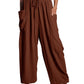 Elastic Waist Pleated Straight Leg Pants
