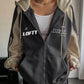 Hooded Loose Fit Color Block Sweatshirt