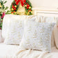 Plush carved cushion cover with a Santa and tree motif raised out of the plush pile, view 50