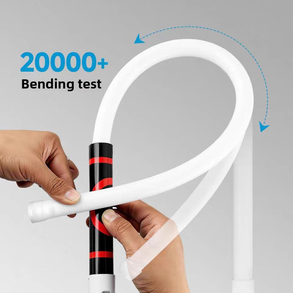 Flexible silicone LED work light coiled to show its bendable 73 cm body