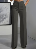 Womens High Waist Wide Leg Trousers | reverse view product shot