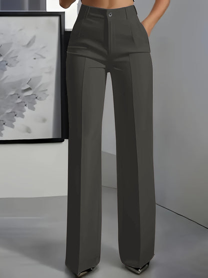 Womens High Waist Wide Leg Trousers | reverse view product shot