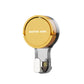 Yellow suction cup hook with round cap and clear base on a white background