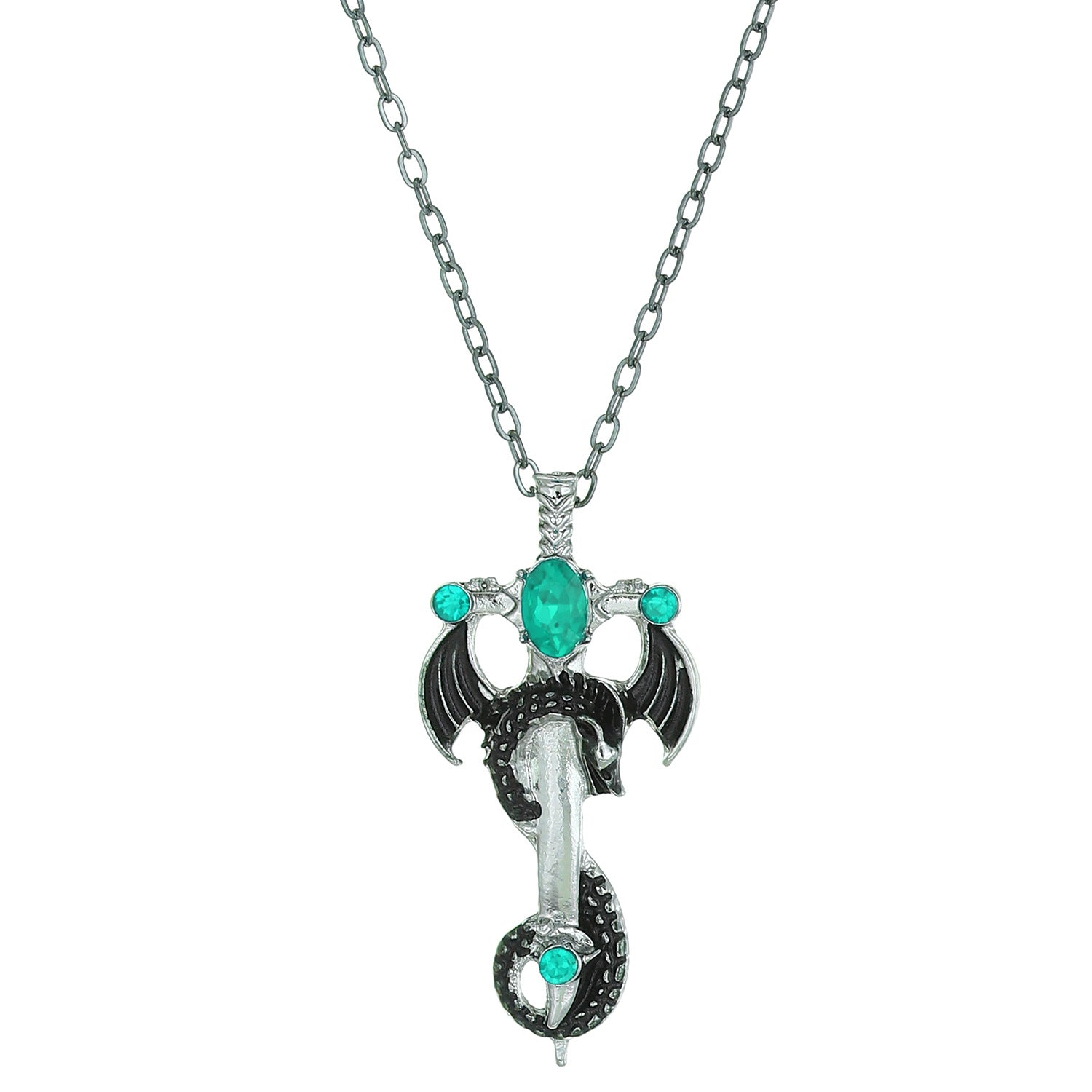 Retro Dragon Pendant Necklace | styled in a neutral setting