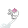 Yj2059001 pink stone bowknot, 925 silver