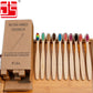 Soft-bristled bamboo toothbrush set | side profile detail close up