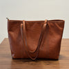 Soft Cowhide Tote Bag - Brown
