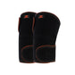 Black elbow wrap worn on a bent arm showing the open elbow point and contour cut