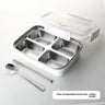 Stainless Steel 4-Compartment White