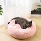 Round Plush Pet Bed Washable Donut Dog Bed
