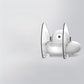 White round automatic cat feeder with camera dome and two clear shields on a light grey background, Standard 2 bowl option