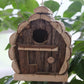 Detail of rope loop fixed at the top of the birdhouse roof